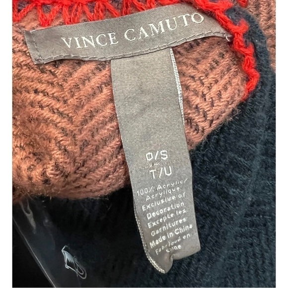 Vince Camuto Teal Herringbone Whipstitch Poncho Ruana Cape Shawl Topper RARE - Picture 9 of 10